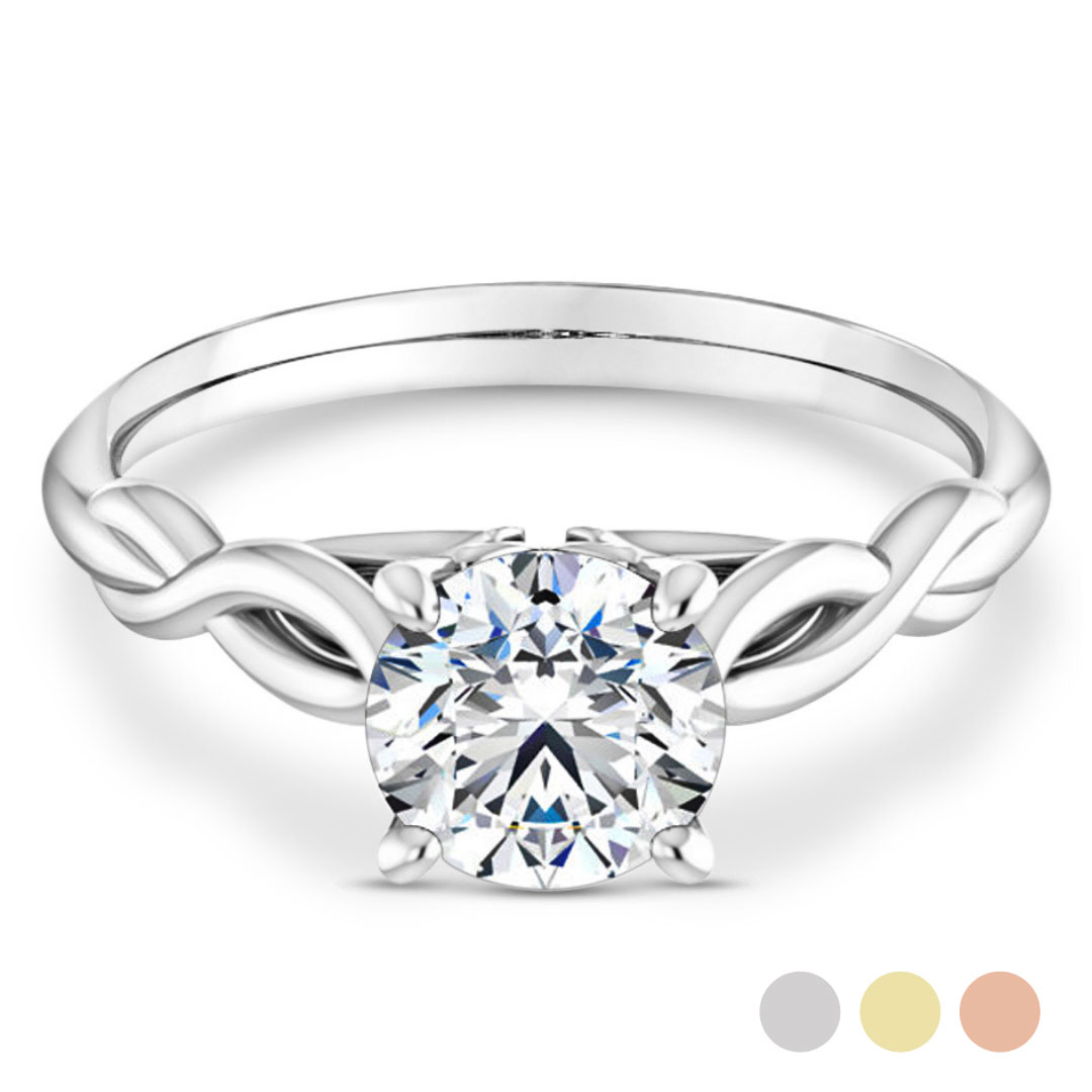 criss cross solitaire engagement ring