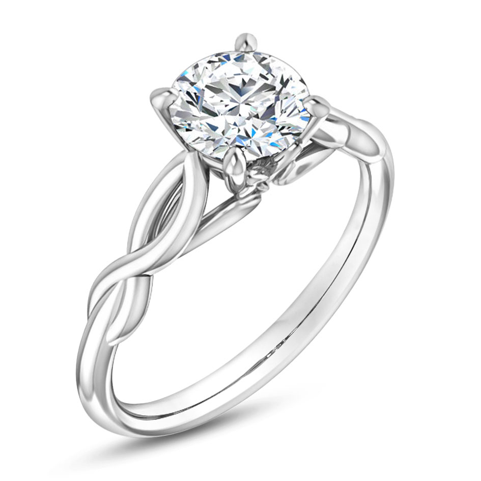 criss cross solitaire engagement ring