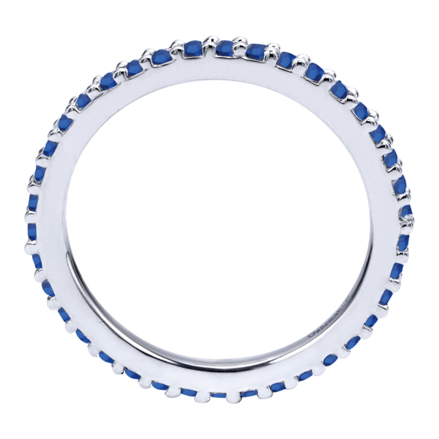 14K white gold blue sapphire eternity ring