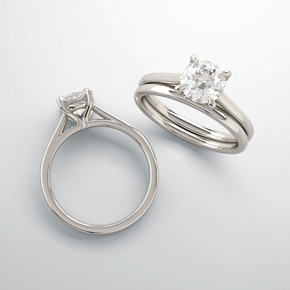 cathedral-style solitaire engagement ring