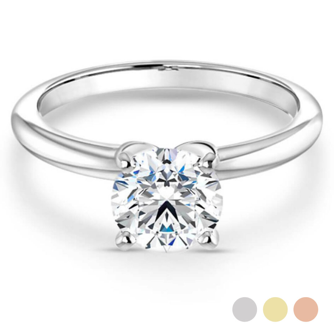 solitaire engagement ring with polished band