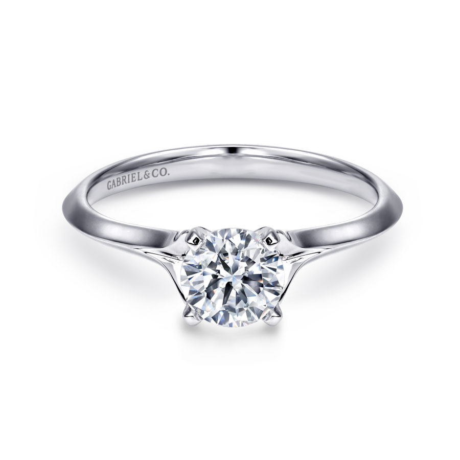 14K gold solitaire engagement ring