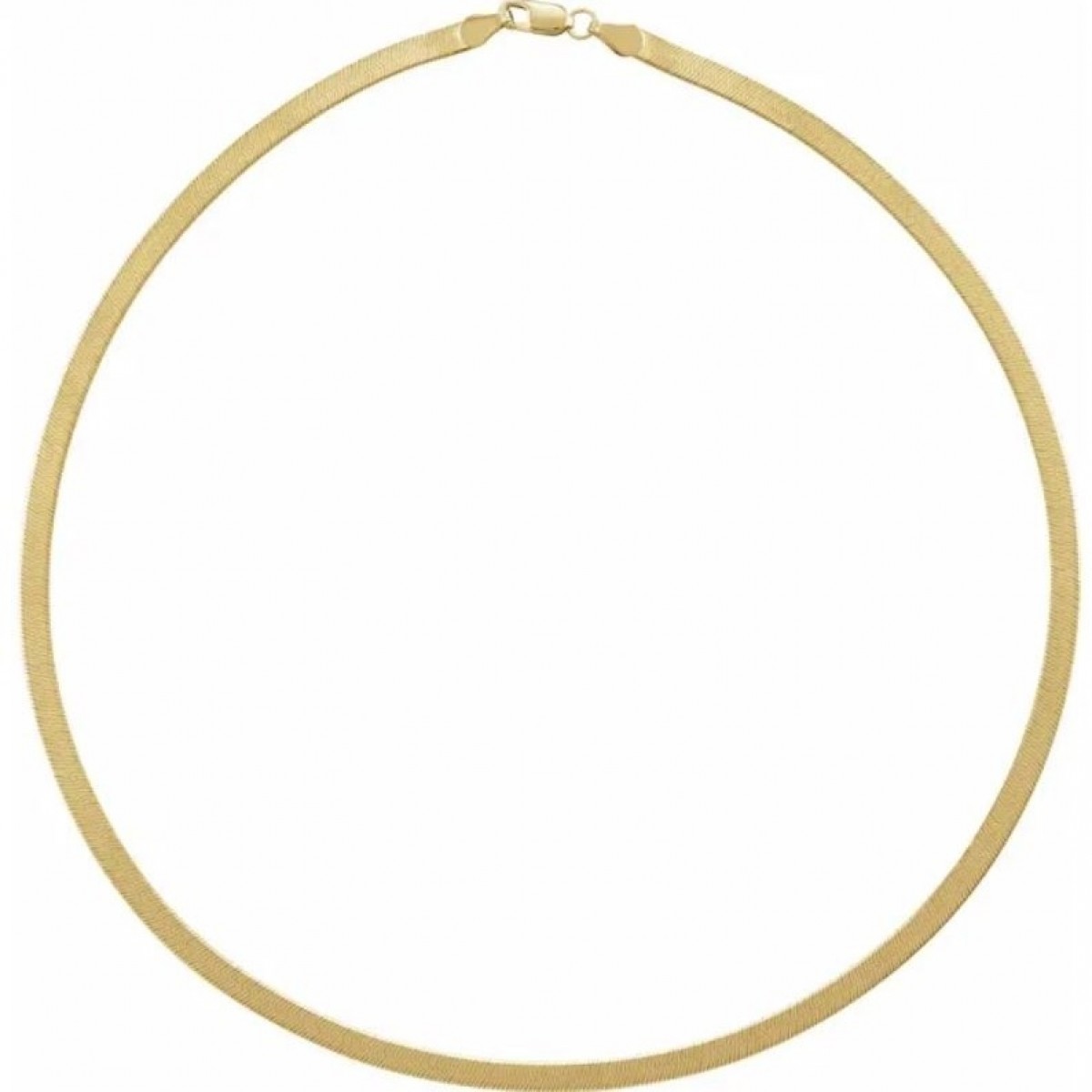 14K yellow gold herringbone chain necklace