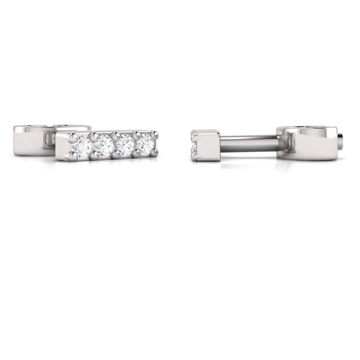 Noelle Mini 14K Gold Lab Grown Diamond Bar Stud Earrings (1/15 TCW)