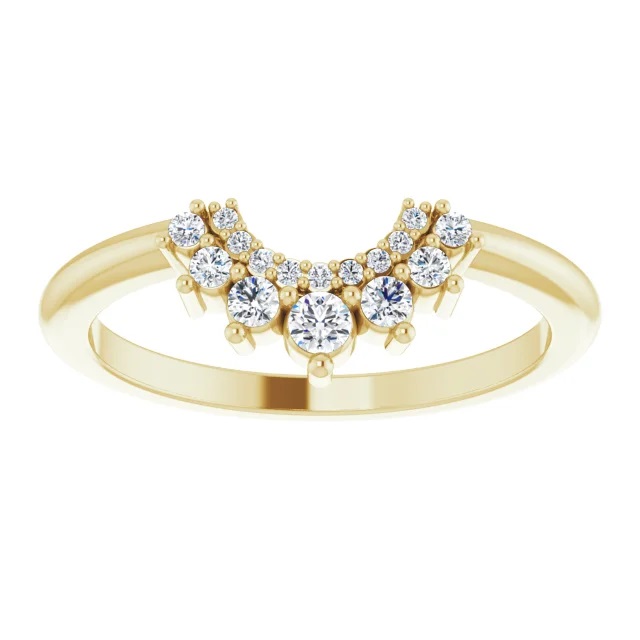 Emery 14K Gold Curved Diamond Wedding Ring (1/6 TCW)