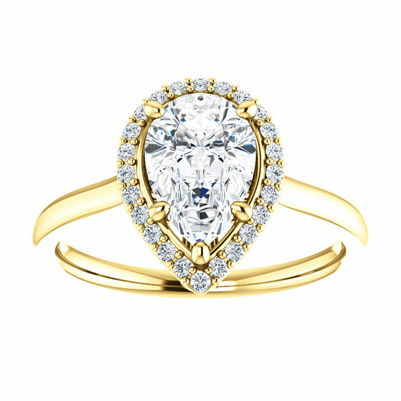 Nevaeh Pear Moissanite Halo Preset Engagement Ring (1 2/3 CT DEW)