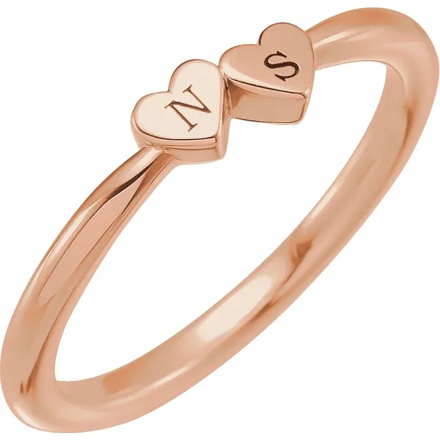 Jane 14K Gold Engravable Heart Promise Ring
