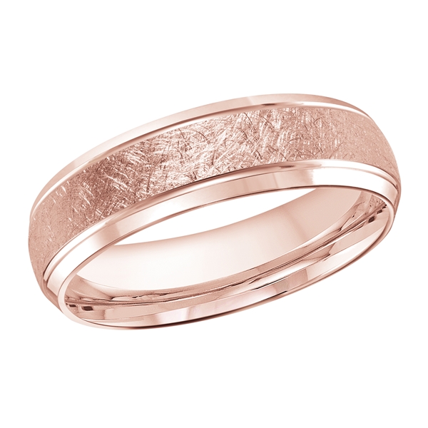 Xavier 14K Gold Wire Brush Finish Wedding Ring