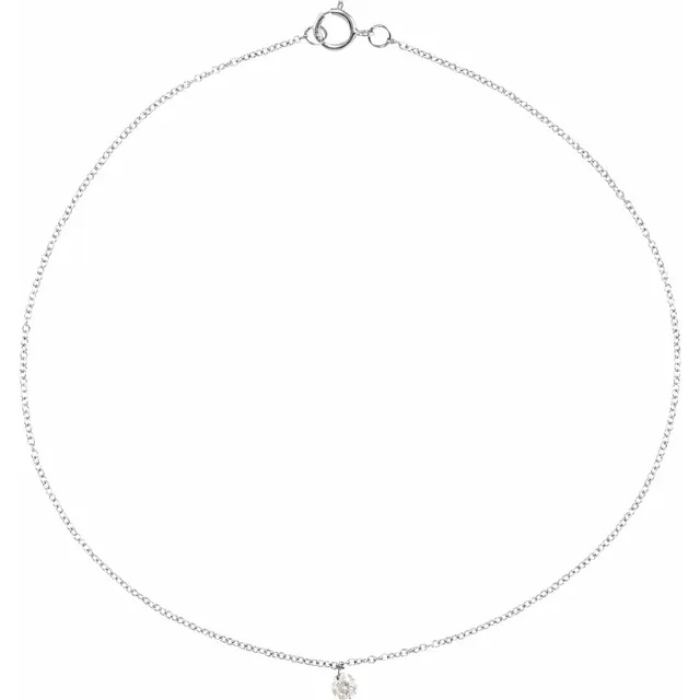 Greta 14K Gold Drilled Diamond Chain Anklet (1/6 TCW)