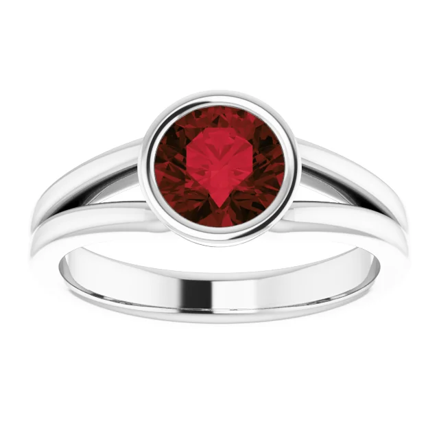 Loretta 14K Gold Split Shank Bezel Birthstone Ring (1 CT DEW)