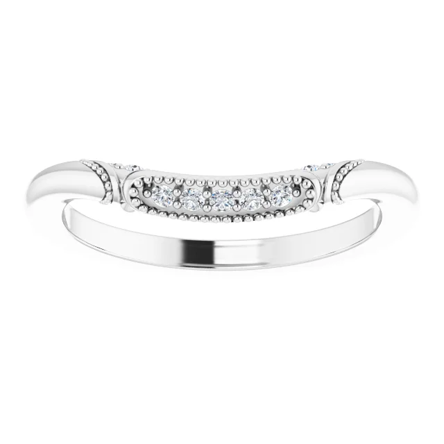 Nadine Vintage-Inspired Curved Diamond Wedding Ring (1/10 TCW)