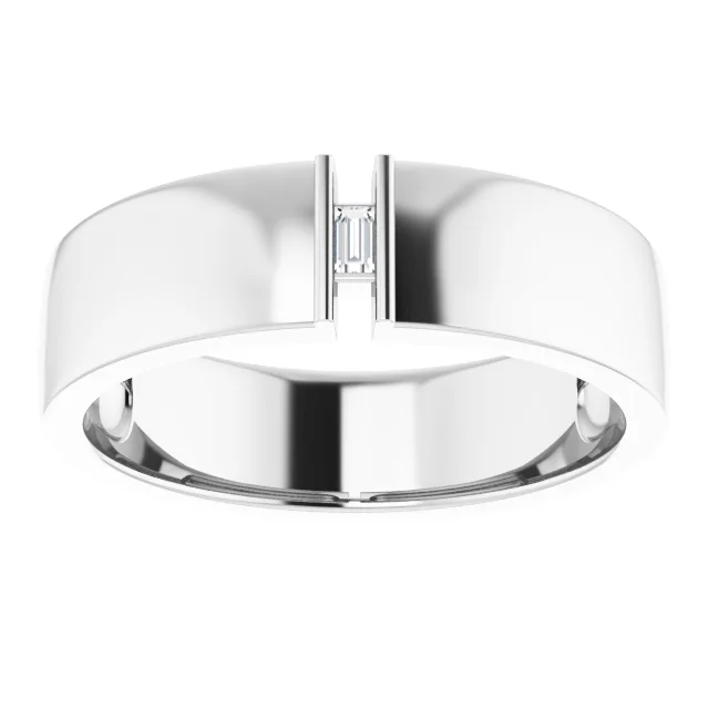 Fritz Baguette Lab Grown Diamond Wedding Ring (1/15 TCW)