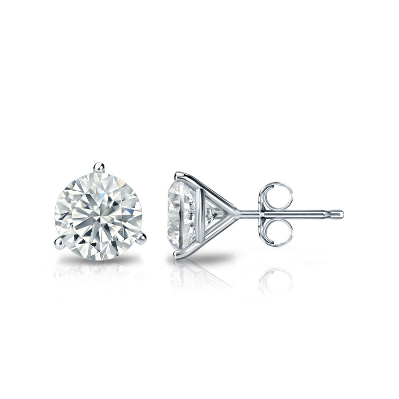 Michelle Natural Diamond Round Stud Earrings