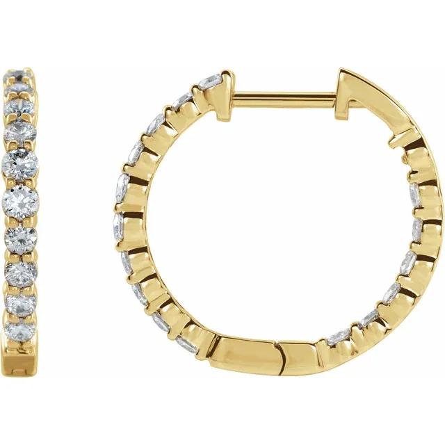 Jillian 14K Gold Lab Grown Diamond Inside-Out Hoop Earrings (1 TCW)