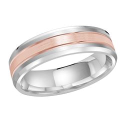 Harry 14K Two-Tone Gold Satin Finish Wedding Ring