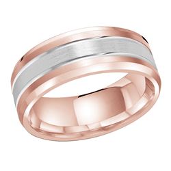 Harry 14K Two-Tone Gold Satin Finish Wedding Ring
