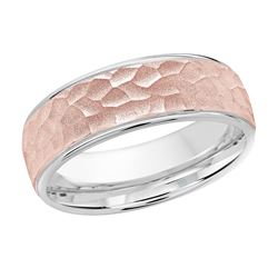Drake 14K Two-Tone Hammered Finish Wedding Ring