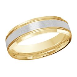 Lennon 14K Two-Tone Gold Satin Finish Wedding Ring