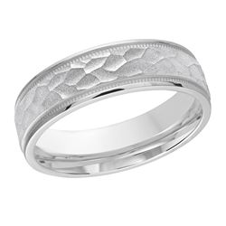 Phoenix 14K Gold Hammered Finish Milgrain Wedding Ring