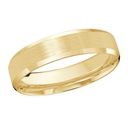 Windsor 14K Gold Slanted Edge Satin Finish Wedding Ring