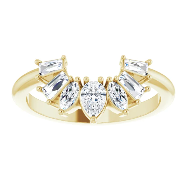 Portia Multi-Shape Diamond Contour Wedding Ring (1/2 TCW)
