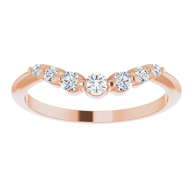 Roxanne Single Prong Bubble Diamond Contour Wedding Ring (1/5 TCW)