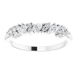 Carolina Pear & Round Diamond Anniversary Ring (1/4 TCW)