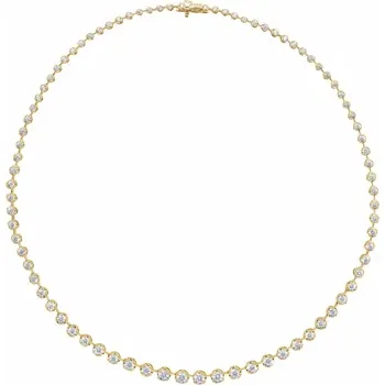 Selby 14K Gold Graduated Lab Grown Diamond Tennis Necklace (6 3/4 TCW)
