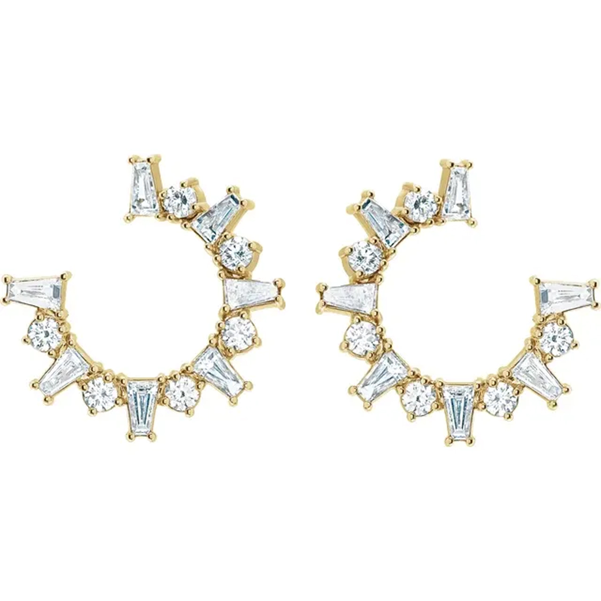 Savannah 14K Gold Lab-Grown Diamond Front-Back Hoop Earrings (1 TCW)