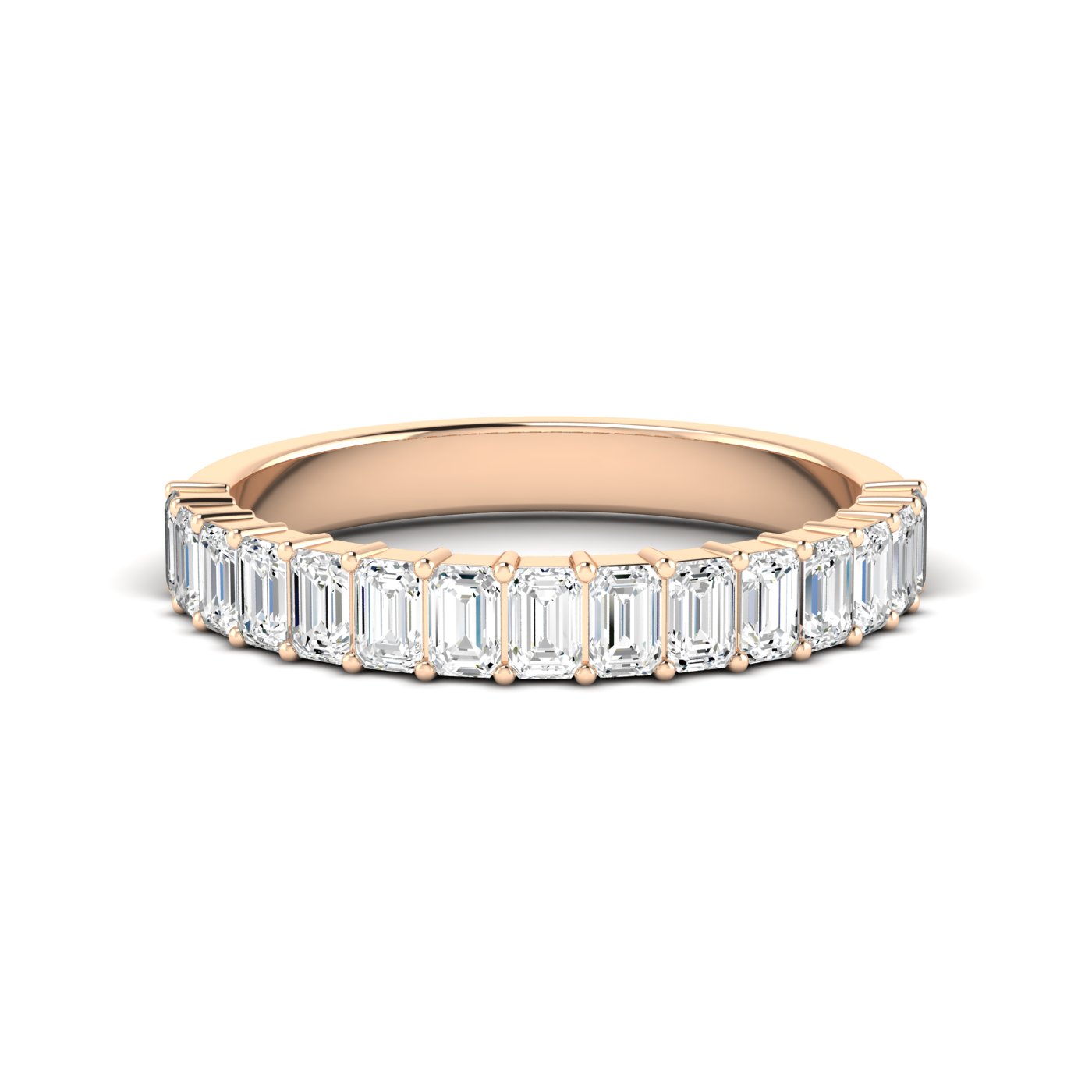 Juliana 14K Gold Emerald Lab Gown Diamond Anniversary Ring (1 1/2 TCW)