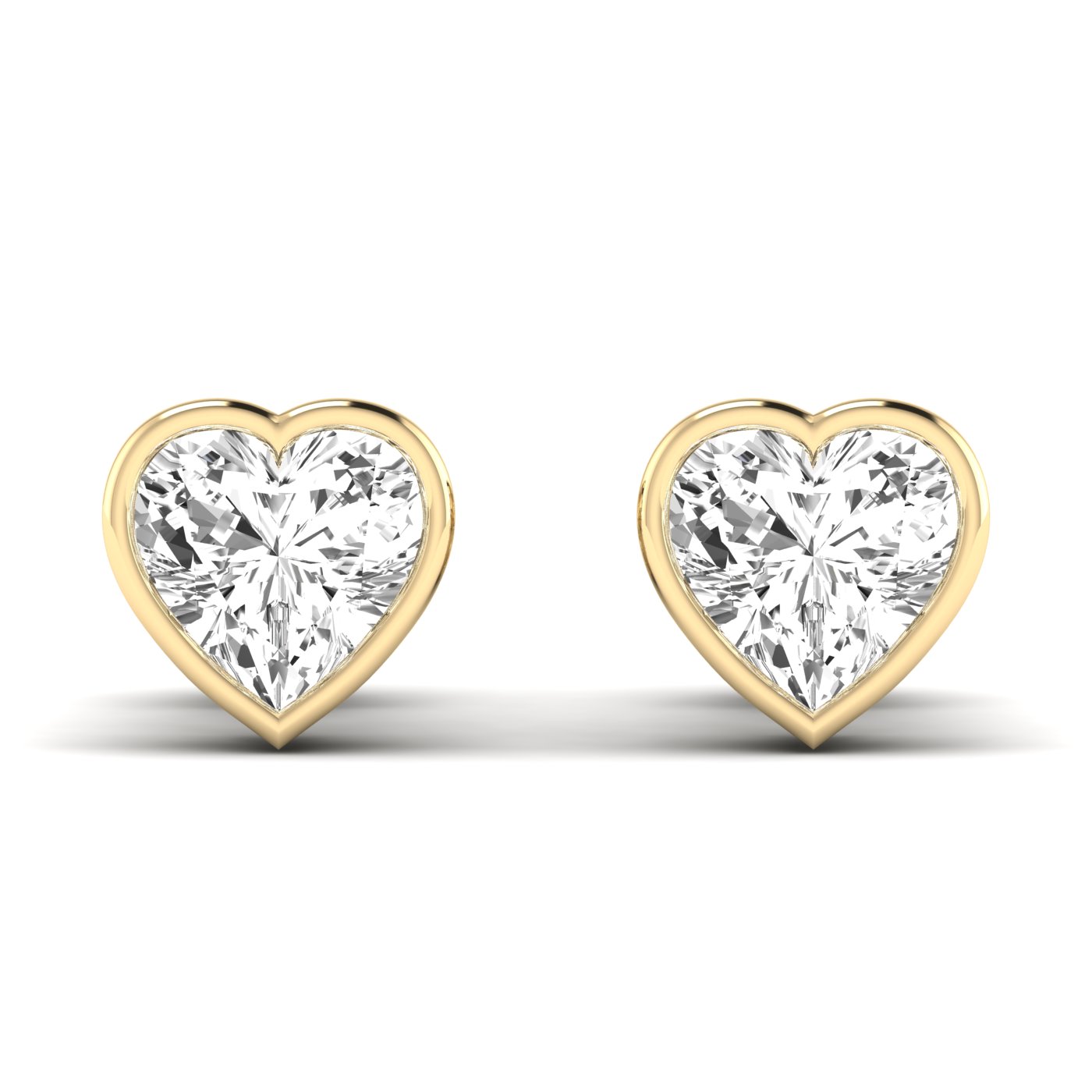 Dede 14K Gold Lab Grown Diamond Heart Stud Earrings