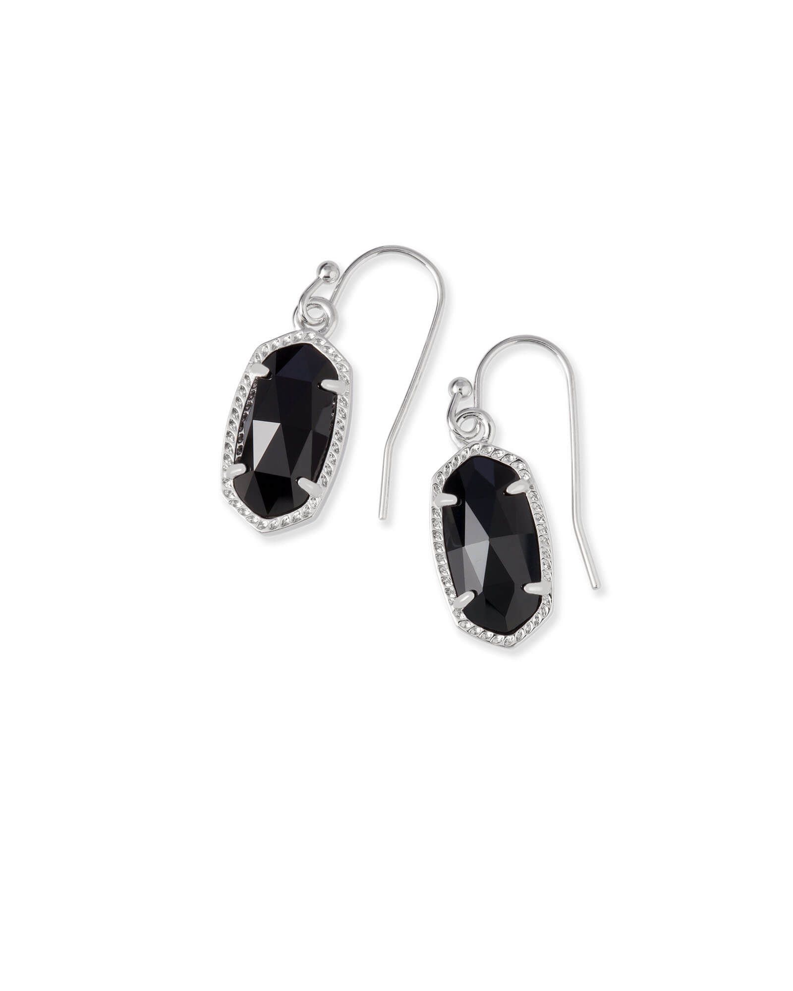 Kendra Scott Lee Drop Earrings in Black Opaque Glass