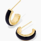 Kendra Scott Ainsley Gold Huggie Enamel Earrings