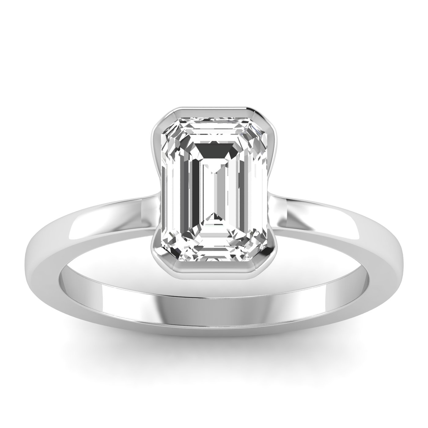 Half Bezel Preset Engagement Ring