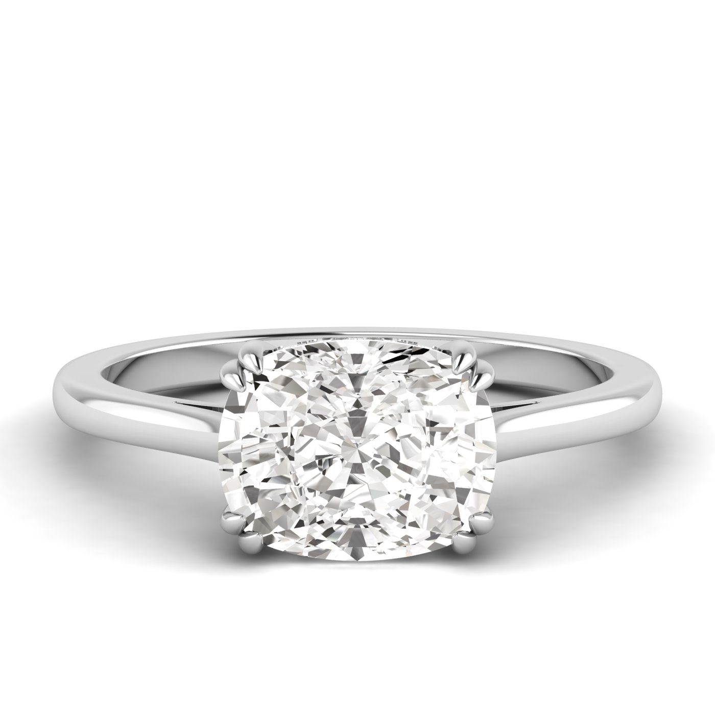 3 CT East-West Double Claw Prong Preset Engagement Ring