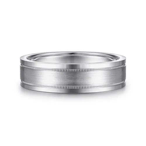 Wesley Mens Wedding Band in Satin Finish