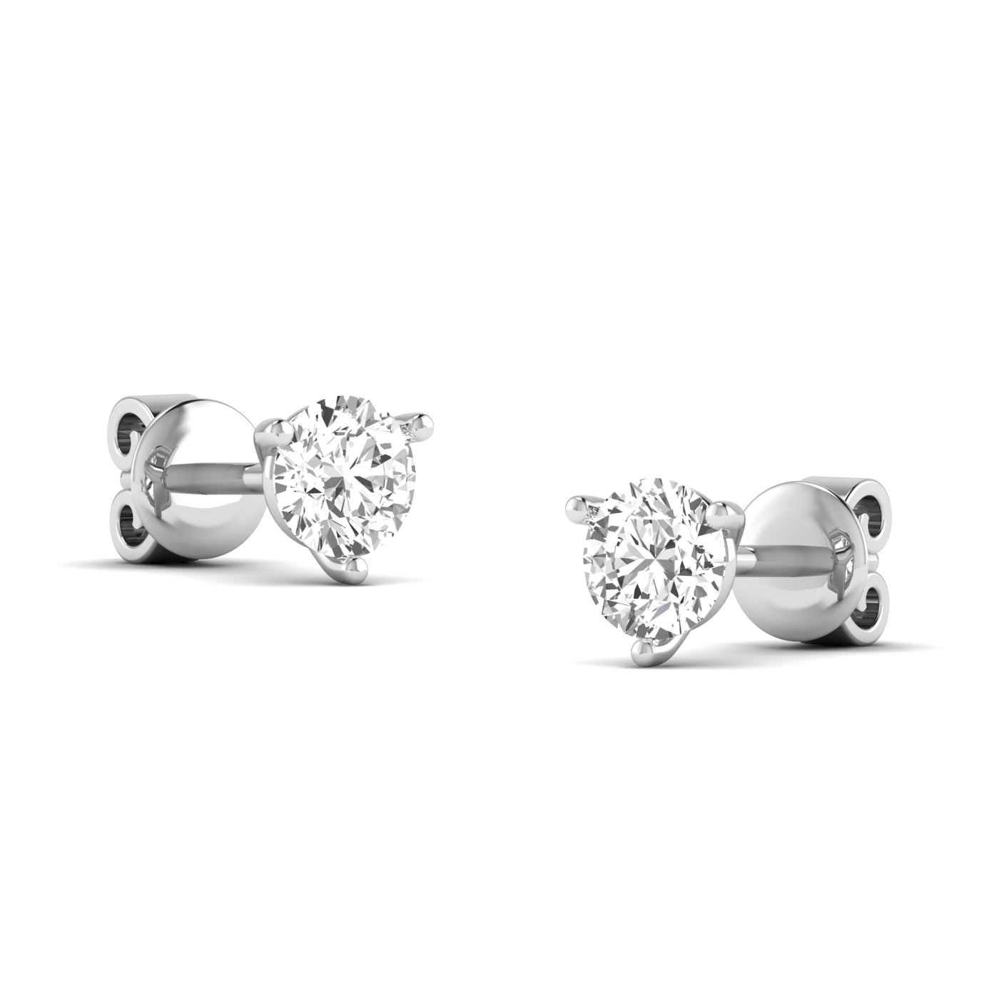Clair 14K Gold Lab Grown Diamond Round Stud Earrings