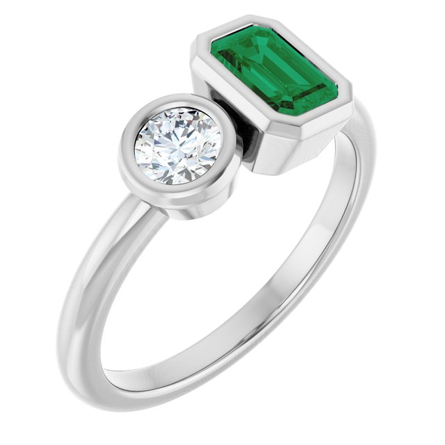 Gemstone & 0.50 CTW Lab-Grown Diamond Ring