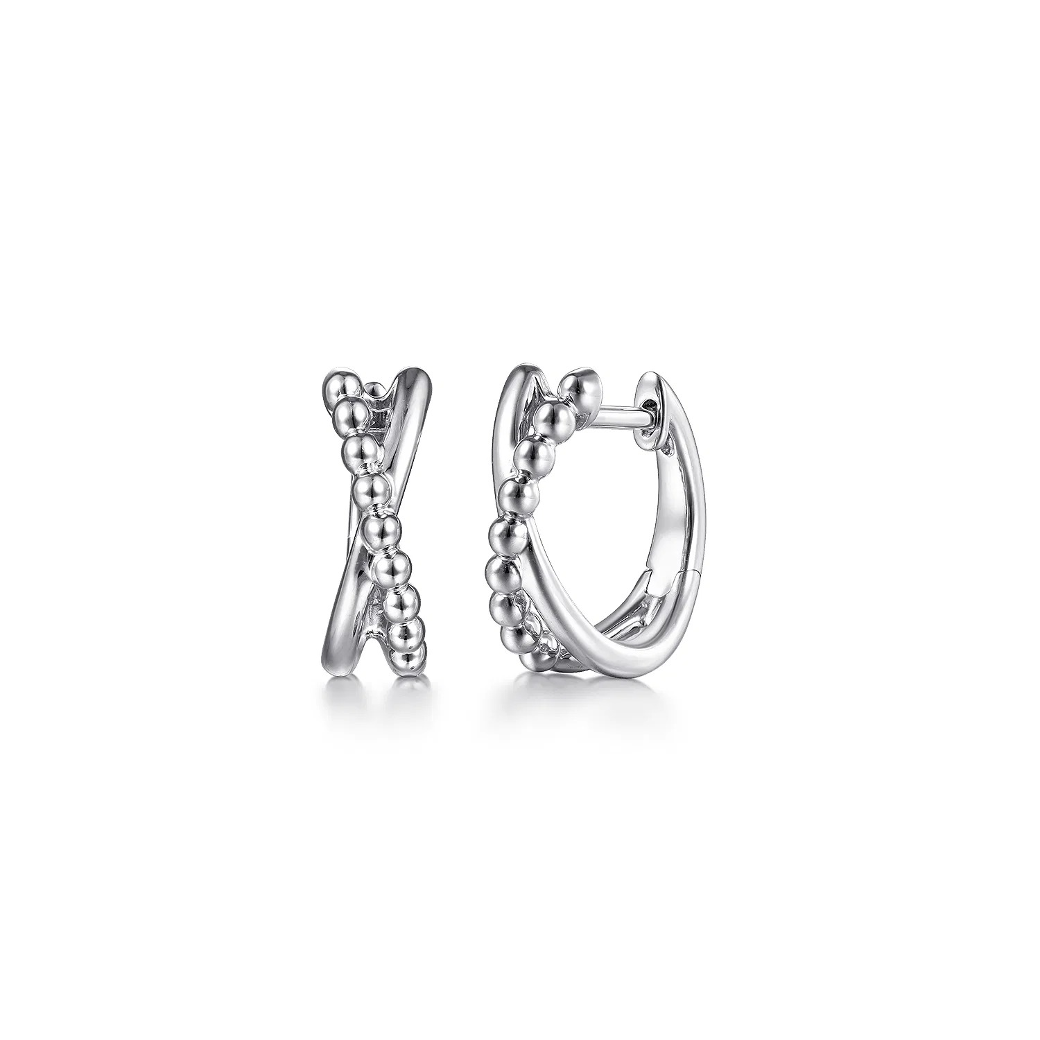 Sterling Silver Bujukan Twisted Huggie Earrings