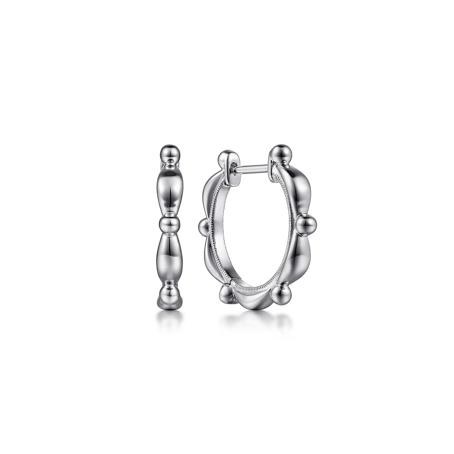 Sterling Silver Bujukan Huggie Earrings