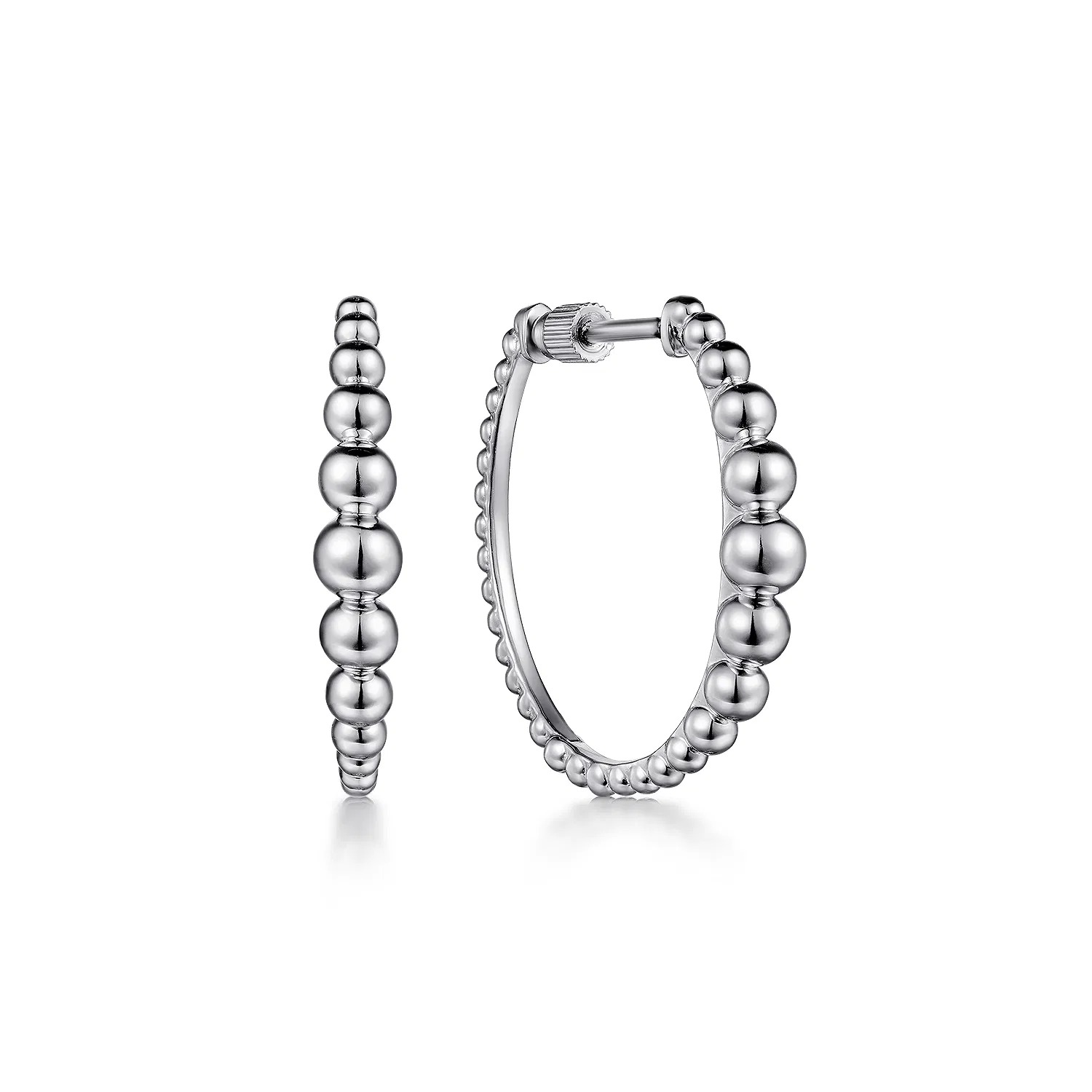 Sterling Silver Bujukan 25mm Classic Hoop Earrings
