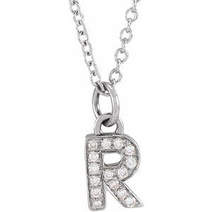 14K Yellow 1/6 CTW Lab-Grown Diamond Initial Necklace