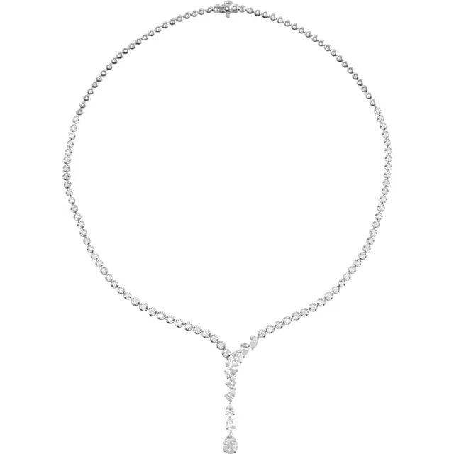 14K Pear Statement Lab-Grown Diamond Necklace (5 1/2 CTW)