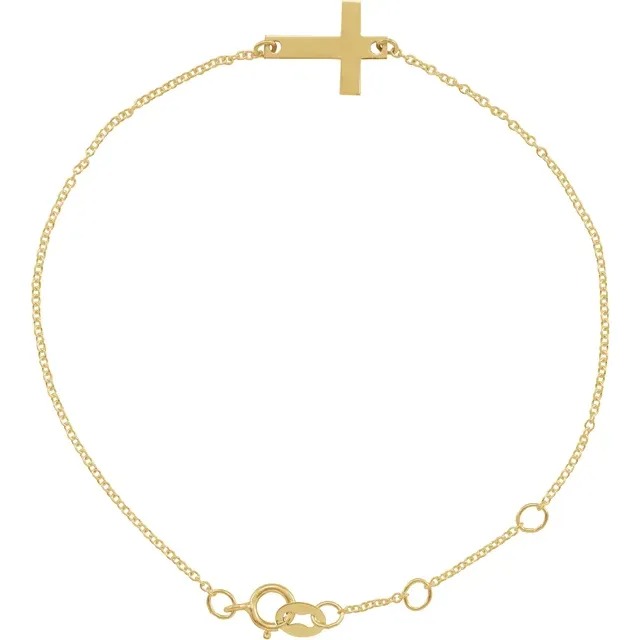 14K Cross Chain Bracelet