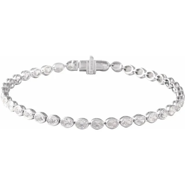 14K Oval Bezel Lab-Grown Diamond Tennis Bracelet (4 9/10 TCW)