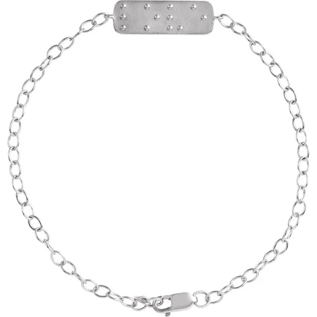 14K Reversible Love Braille Chain Bracelet