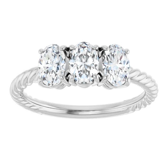 14K Gold 1 1/5 CTW Lab-Grown Diamond Three-Stone Ring