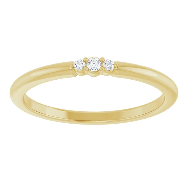 Three Stone Natural Diamond Stacking Ring