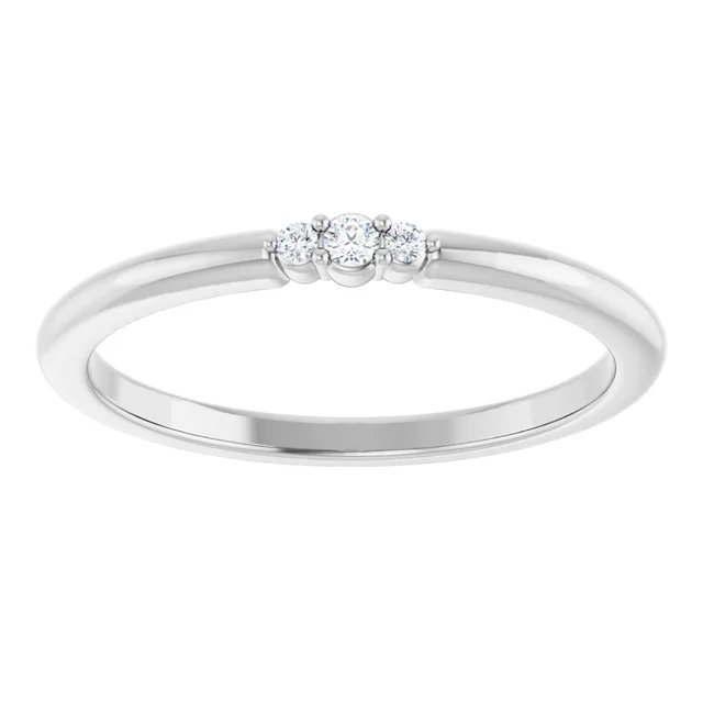 Three Stone Natural Diamond Stacking Ring