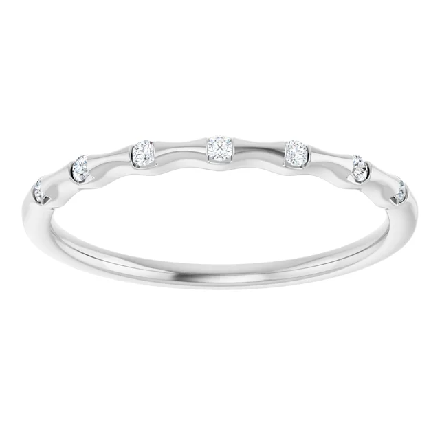 14K Gold Lab Grown Diamond Wavy Stacking Ring